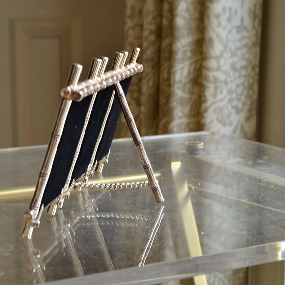 POTTERY BARN Metal Silver Bamboo Style Triple Frame - Picture 6 of 8